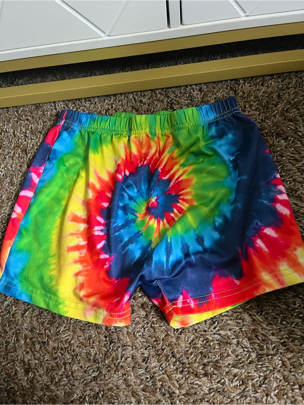 Women’s Tie-Dye Athletic Shorts – Multicolor Spiral